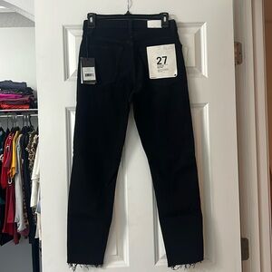 RE/DONE Size 27 90s High Rise Ankle Crop Black Denim